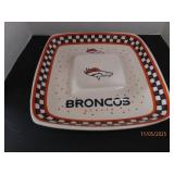 12" BRONCOS Themed Pottery Chip & Dip Bowl