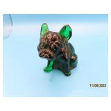 Dark Green greeeneyed 2.5" BULLDOG Glass Figure WM