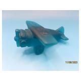 Blue Flame Satin BOYD 2.5" AIRPLANE Glass Figure