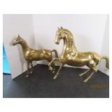 (2) Solid Brass HORSES 15"/12" FullBody Figures