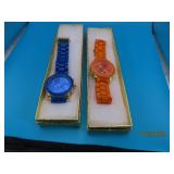 (2) New GENEVA Wrist Watches BRONCOS Colors