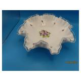 White clearedge 9.5" RibbonEdge handpainted Bowl