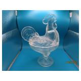 Clear Glass Covered 9" Chicken Dish