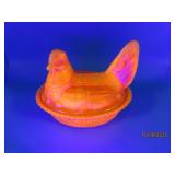 UV Glowing Orange 5.5" Covered Chicken Dish  BOYD