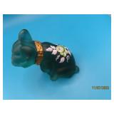 Signed/#d Handpainted Green 2.5" BULLDOG Fig