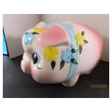 vtg (80s era) Pottery 13" FullBody PIG Coin Bank