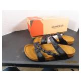 New Womens sz11 AEROThOTIC Black Sandals Shoes $59
