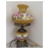 Beautiful 27" Handpainted Table Lamp 14"dia NICE