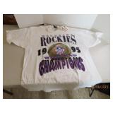 New 1995 CO ROCKIES Wild Card szLG T-Shirt