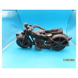 Cast Iron 8" Motorcycle w Side Car Metal Figurine