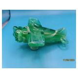 BOYD 4" Glass Airplane Light Green White SlagSwirl