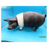 Cast Iron 9" FullBody PIG black/white Coin Bank