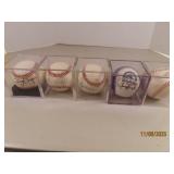 (5) autographed 90s CO ROCKIES Baseballs cased