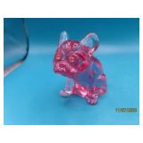 Clear Pink 2.5" Glass BULLDOG Westmoreland Fig