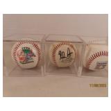 (3) asst comm Baseballs RYAN~96WS~HOF