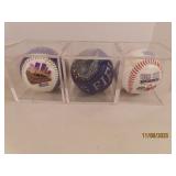 (3) COORS FIELD Rockies Baseballs cased