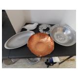 (5pcs) Alum~Copper~Metal Serving Bowls Decor