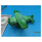 BOYD 4" Glass Airplane Green Glass Slag Swirl