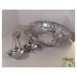 Embossed HORSE SCENE Alum 14" Salad Bowl SET
