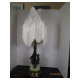 Antique 24" Sailboat Metal & Marble Table Lamp