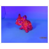 UV Glowing 2tone Red 2.5" BULLDOG Glass Figure