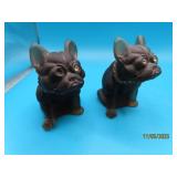 (2) Westmoreland Brown BULLDOG 2.5" Glass Figures