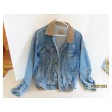 vtg GEAR Denim mensSM ButtonUp Coat ROCKIES Logo