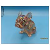 Iridescent Clear 2.5" Glass BULLDOG Westmoreland