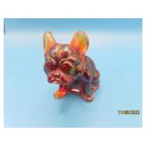 Iridescent Blueish redeyed 2.5" BULLDOG Glass Fig