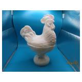Iridescent White 9" Covered Chicken Dish