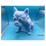 Baby Blue 6" BULLDOG Solid Glass Doorstop EXC