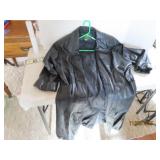 AVANTI NylonLeatherLook Black Trenchcoat MED