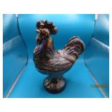 Carnival Glass Blue 9" Covered Chicken Dish