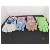 (4) New Pairs Womens MD SuedeType Work Gloves