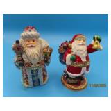 (2) Enamel SANTA Metal 4" FlipTop Stash Boxes