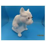 Milk Glass browneyed 7" BULLDOG Glass Doorstop