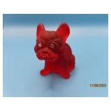Ruby Red diamondeyed 2.5" BULLDOG Glass WM Figure