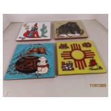 (4) CLEO TEISSSEDRE 6" Pottery SouthWest Trivets