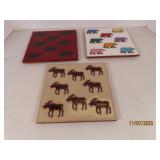 (3) BEAR & MOOSE MasterWorks 6" Pottery Trivets