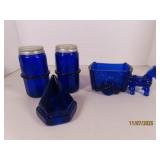 4pcs Cobalt Blue S&P + ToothPick Wagon + Pyramid