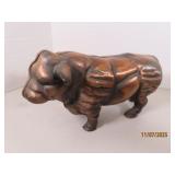 10" Cast Metal Bull Cow Coin Bank