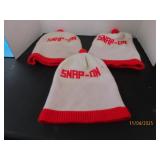 (3) vintage SNAP ON advertising Winter Hats