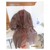 New Womens XXL Leather Brown Trenchcoat PELLE +