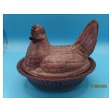 Lavender Purple Glass 5.5" Covered Chicken Dish