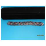 Sterling Enamel Quatrefoil Design 7" Bracelet 31g