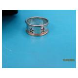 Sterling Inlaid STARS sz6.5 Ring 3.5g