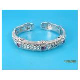 Sterling JUDITH RIPKA Solid Bracelet Amethyst 47g