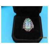 C POLLACK BlueStone Inlay Relios sz6 Ring Sterling