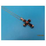 Sterling goldtoned CROSS Pendant Necklace 6g