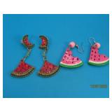 (2) Watermelon Earrings RITZ & Synthetic